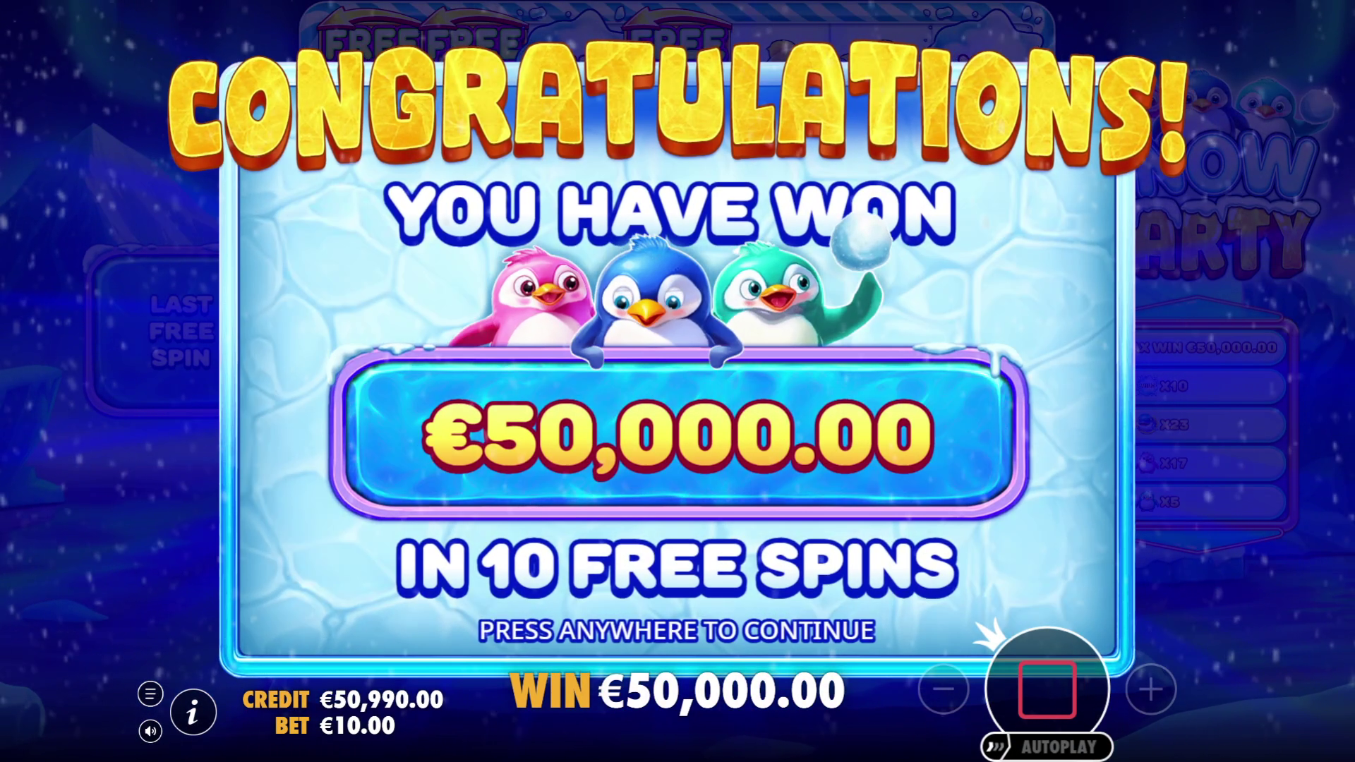 Snow Party - Free spins 1
