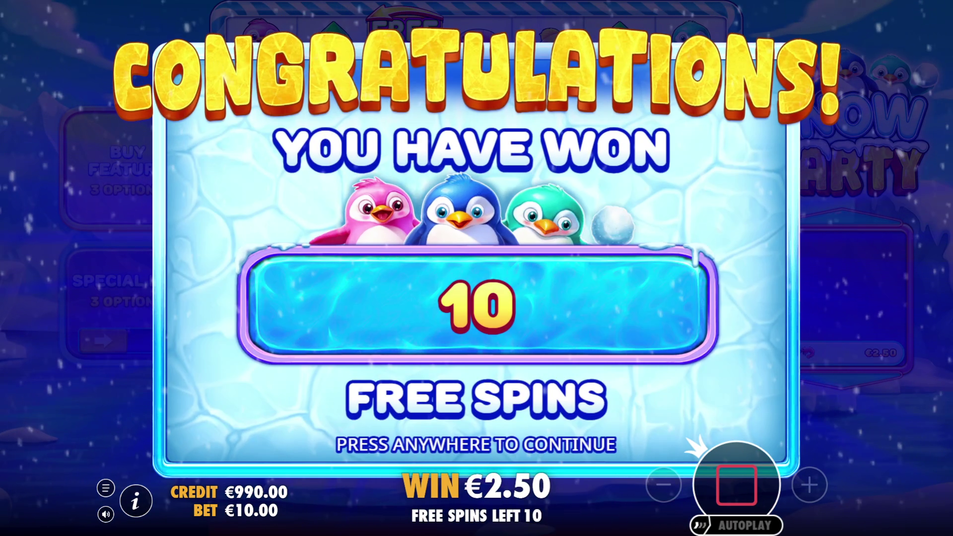 Snow Party - Free spins 2
