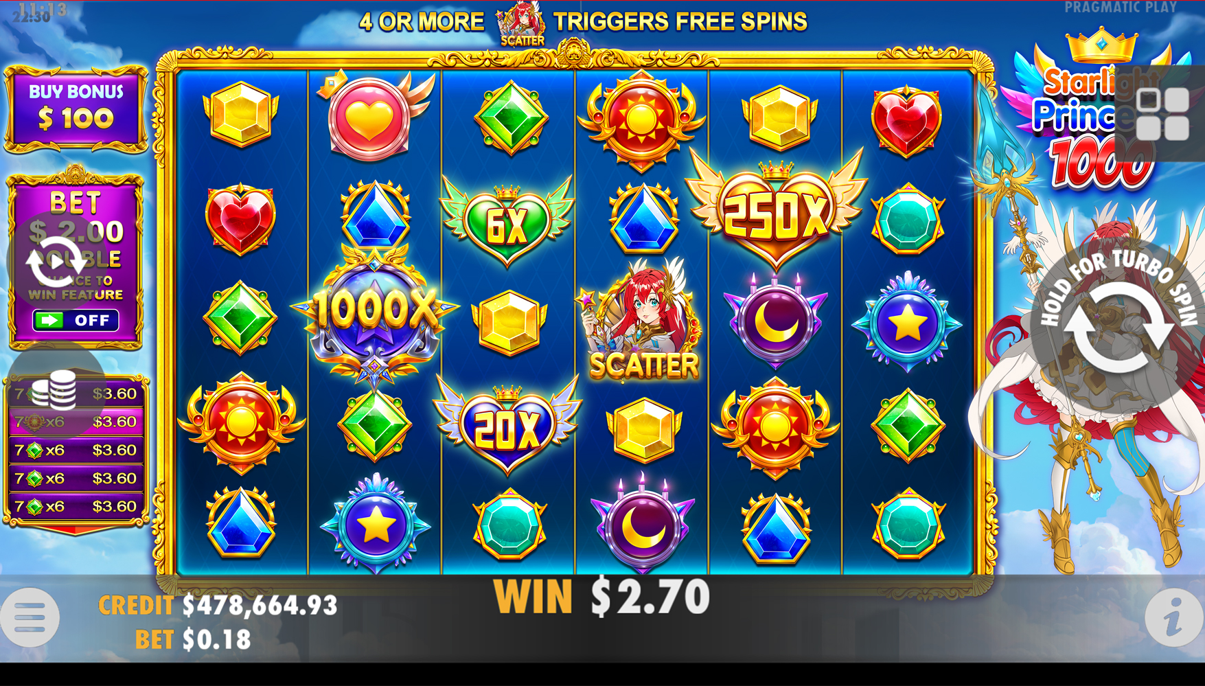 Starlight Princess 1000 - Base game 2