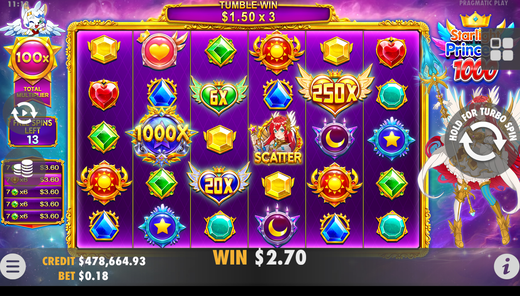 Starlight Princess 1000 - Free spins 2