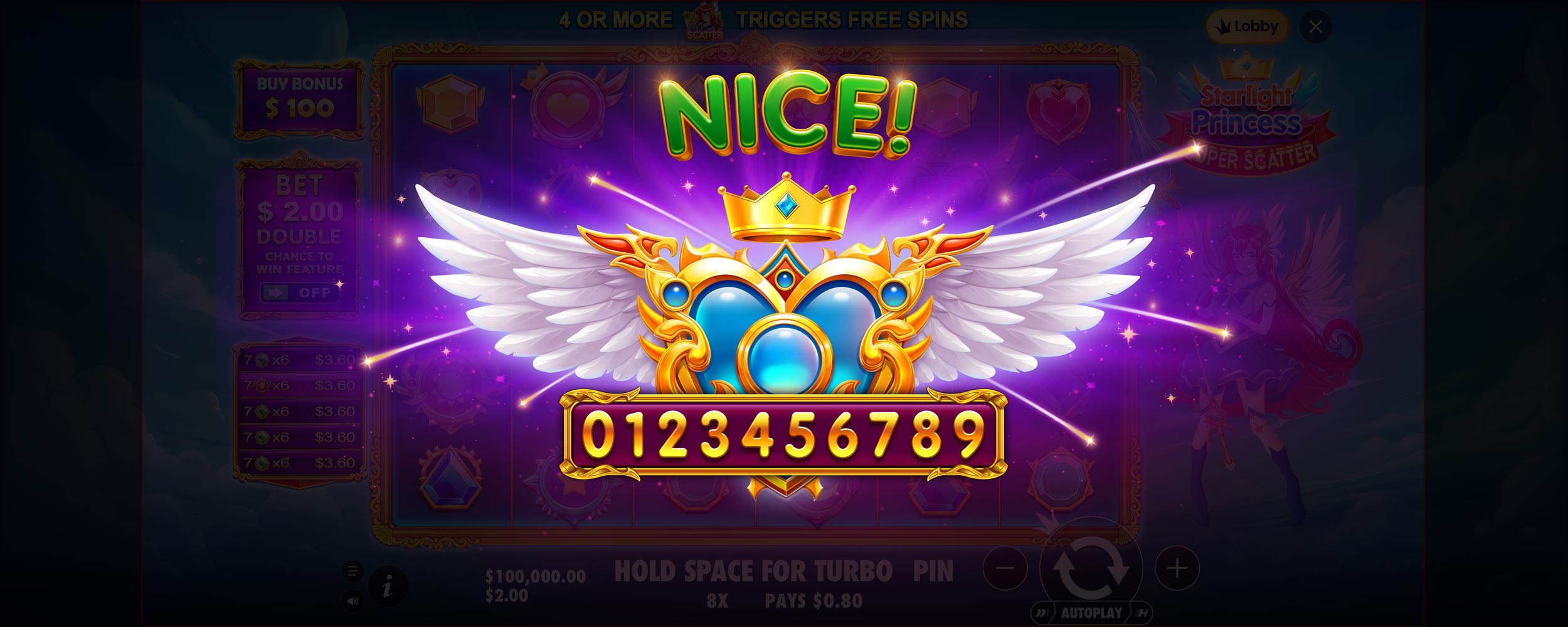 Starlight Princess Super Scatter - Big win 5