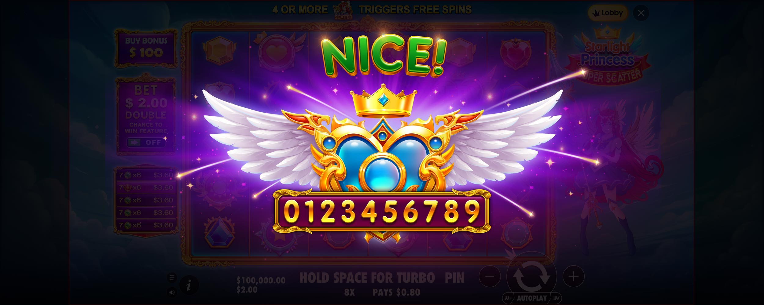 Starlight Princess Super Scatter - Big win 4