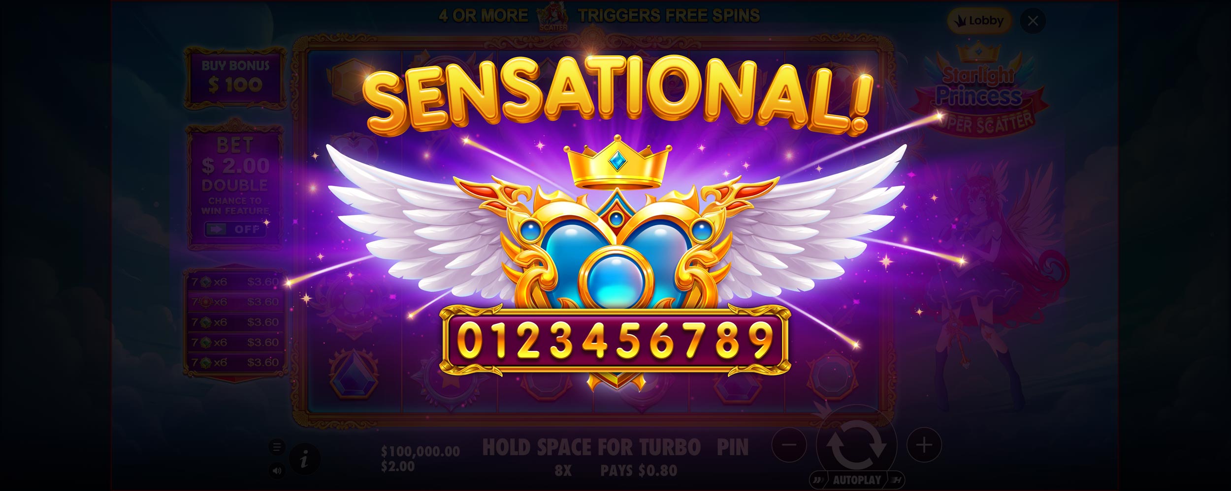Starlight Princess Super Scatter - Big win 7