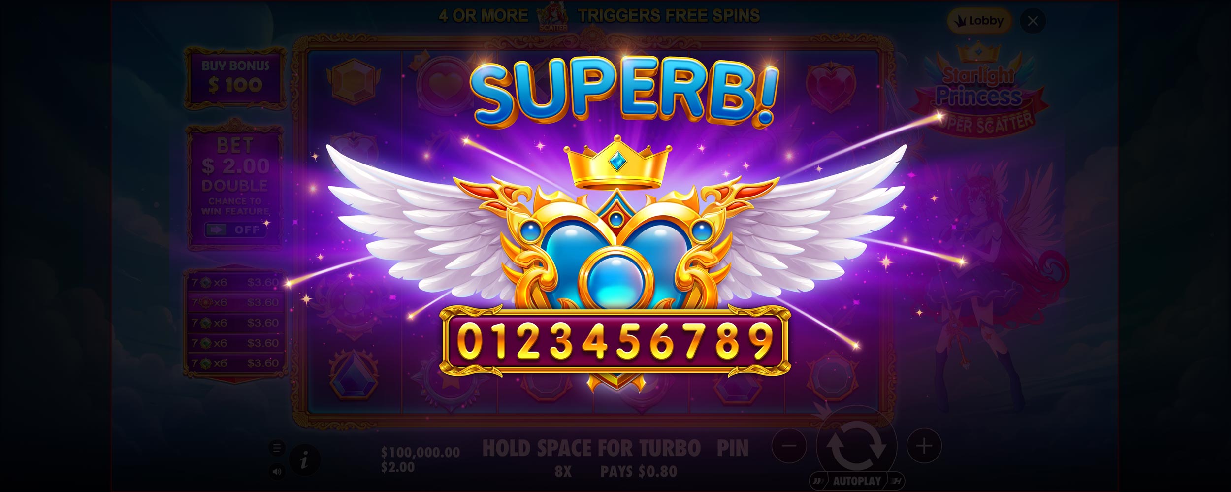 Starlight Princess Super Scatter - Big win 9