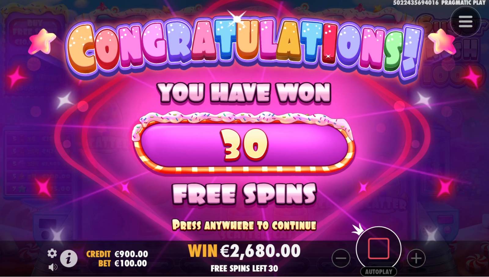 Sugar Rush 1000 - Free spins 2
