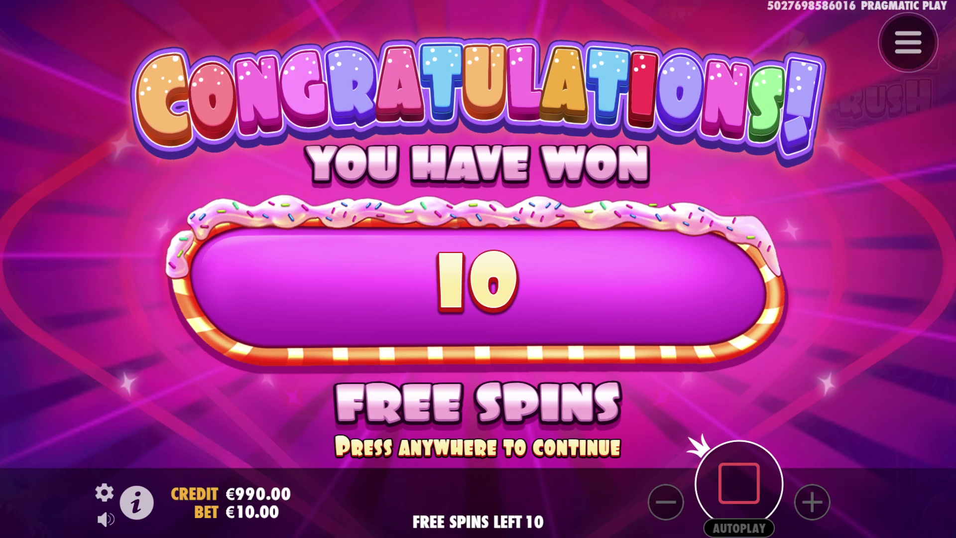 Sugar Rush Dice - Free spins 1
