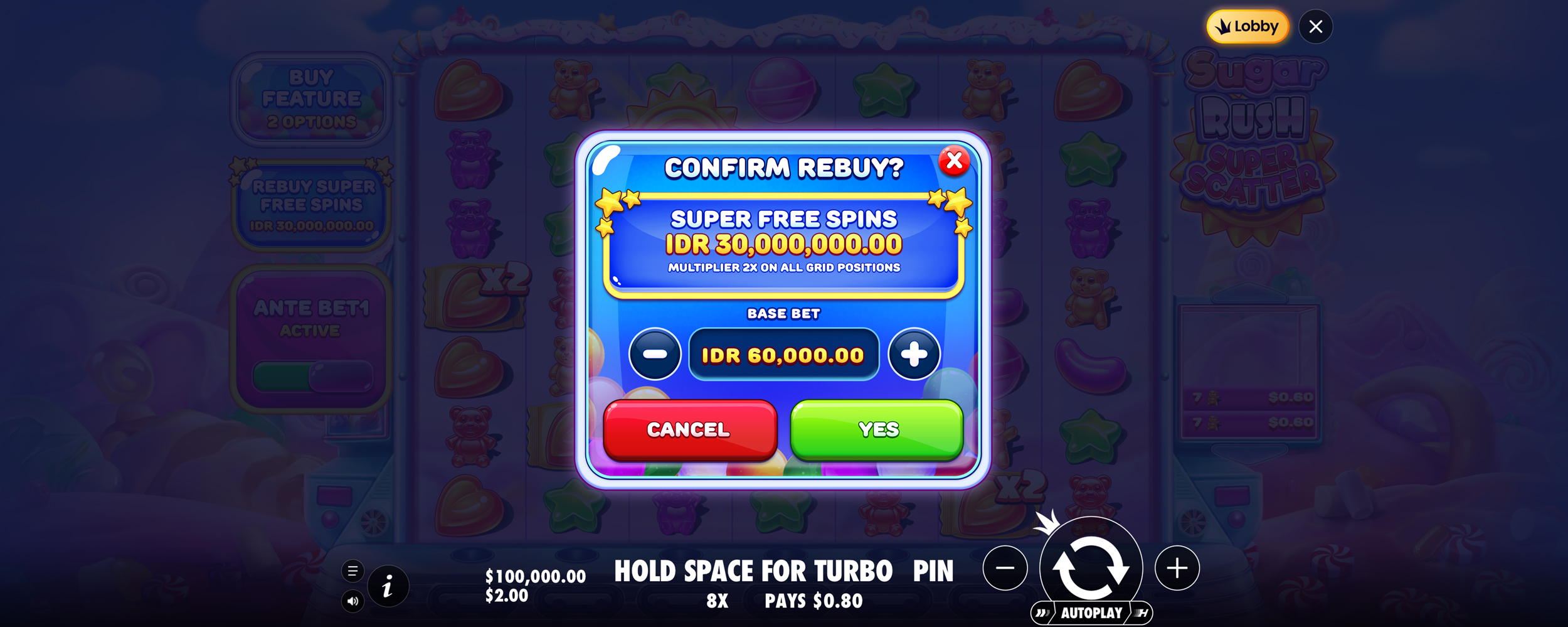 Sugar Rush Super Scatter - Buy bonus 8