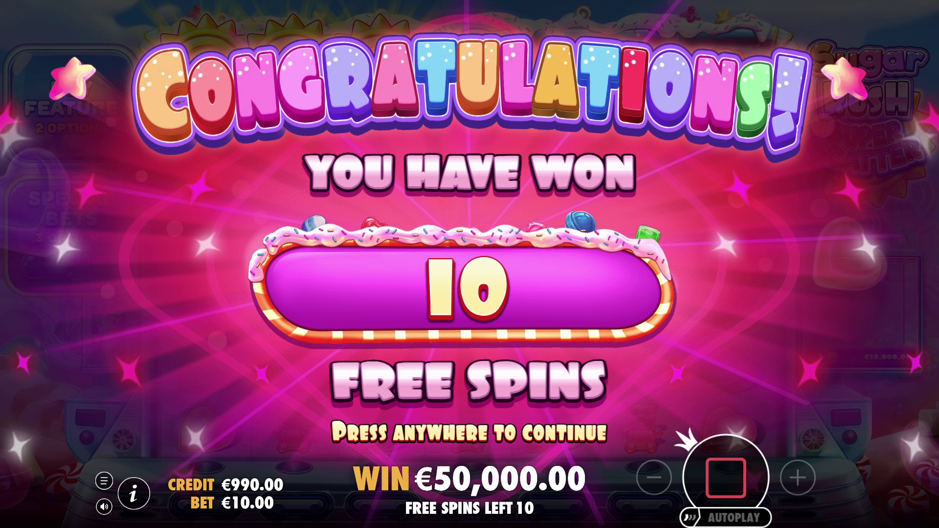 Sugar Rush Super Scatter - Free spins 1