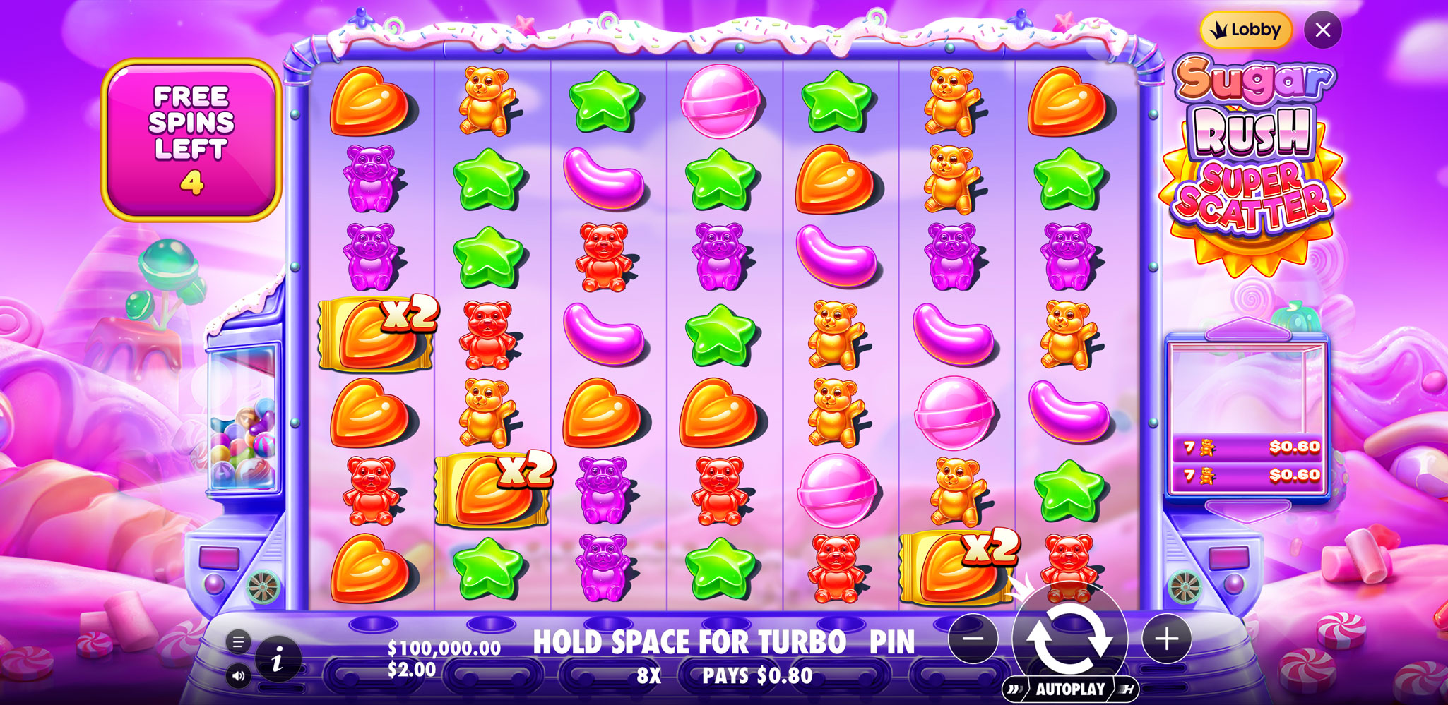 Sugar Rush Super Scatter - Free spins 4