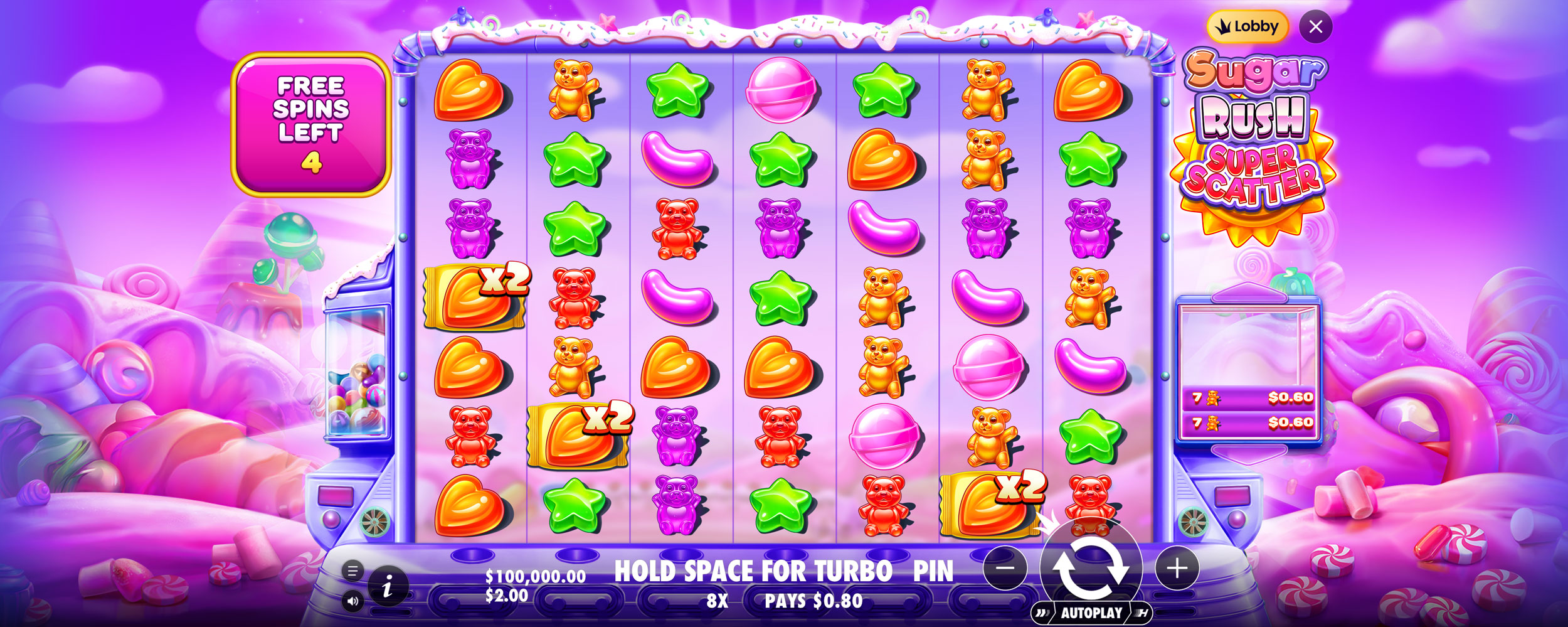 Sugar Rush Super Scatter - Free spins 3