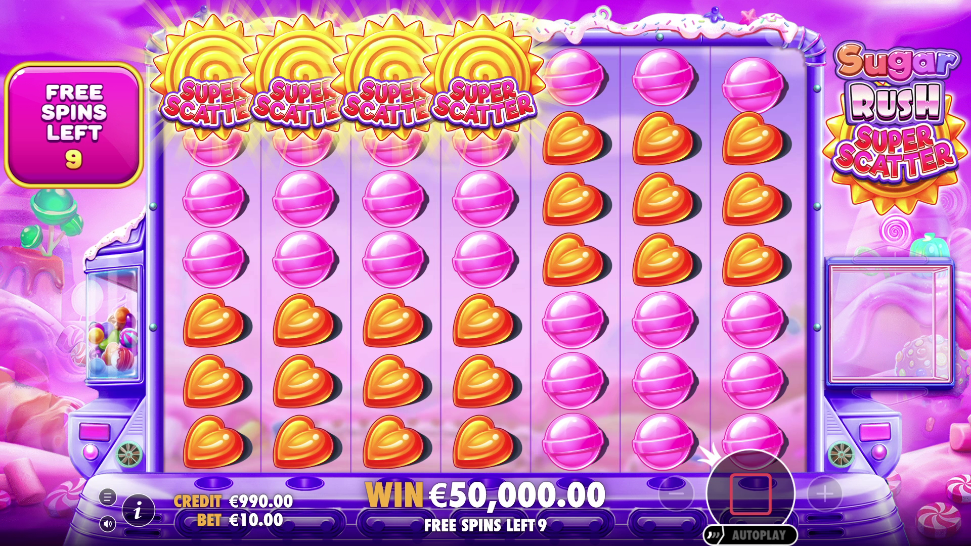 Sugar Rush Super Scatter - Free spins 5