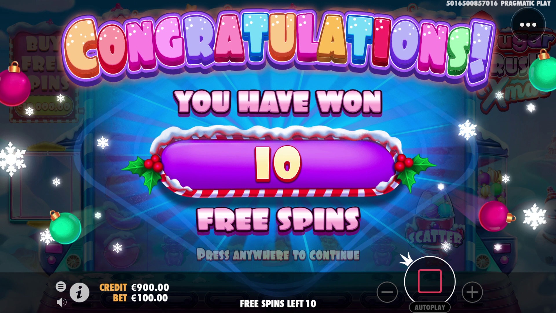 Sugar Rush Xmas - Free spins