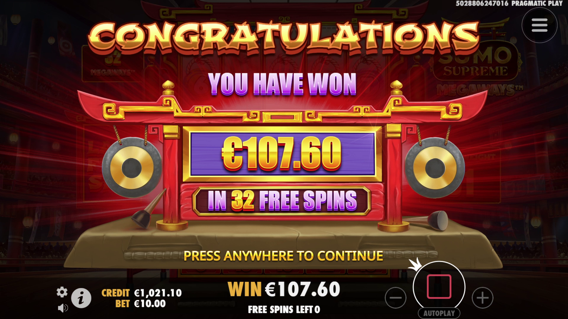 Sumo Supreme Megaways - Free spins 3