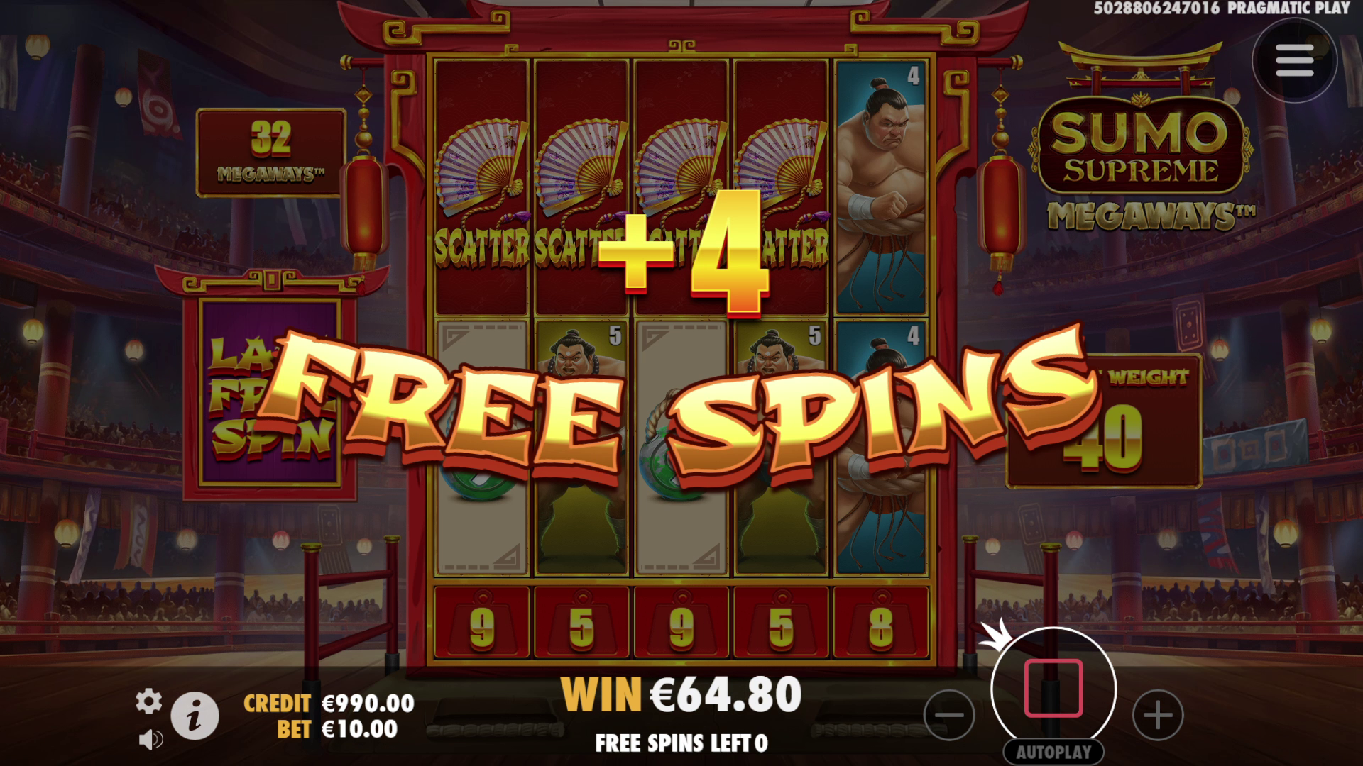 Sumo Supreme Megaways - Free spins 4