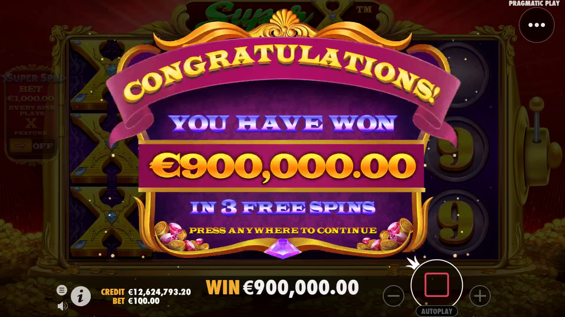 Super X - Free spins 1