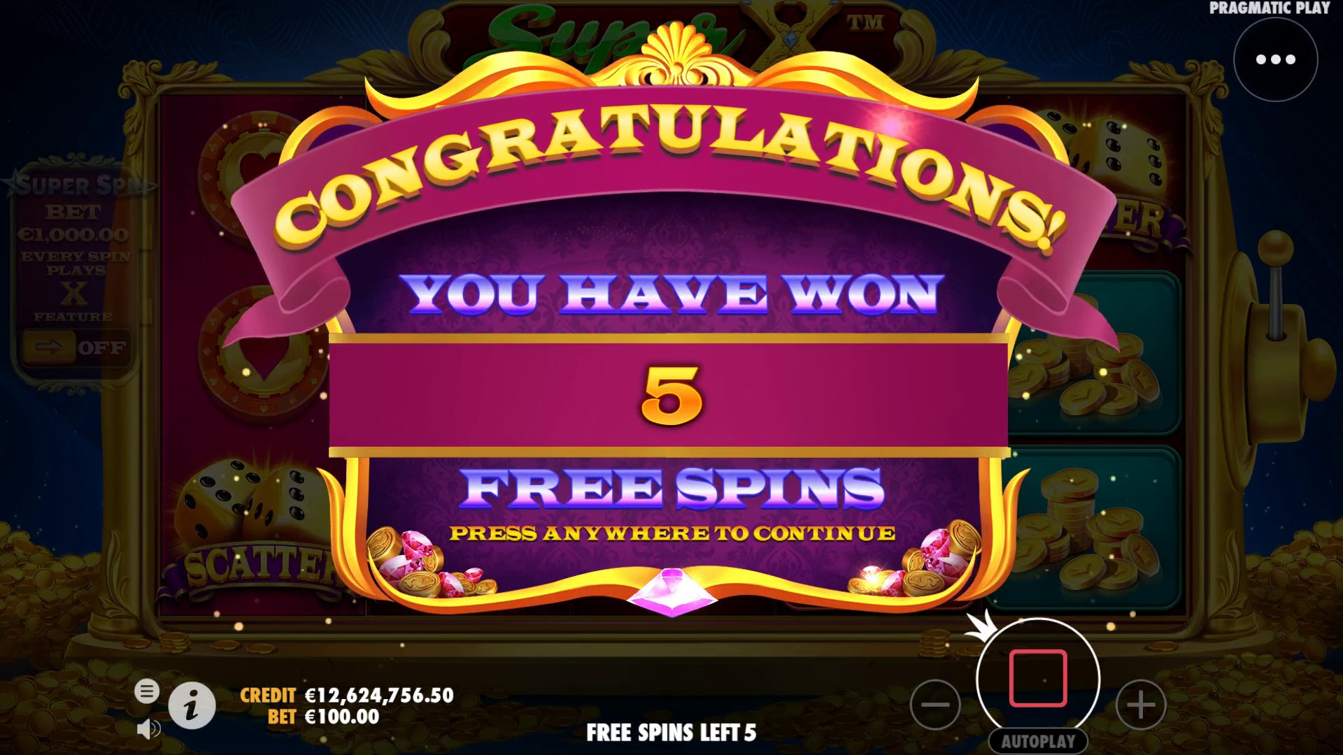Super X - Free spins 3