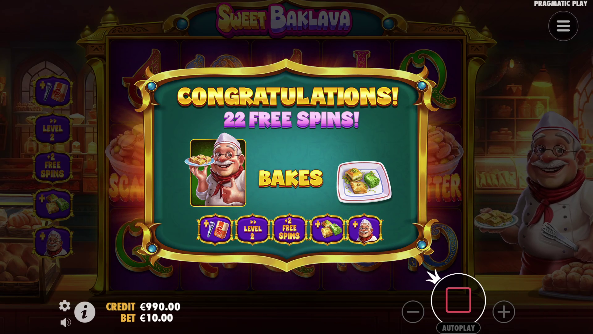 Sweet Baklava - Free spins 5
