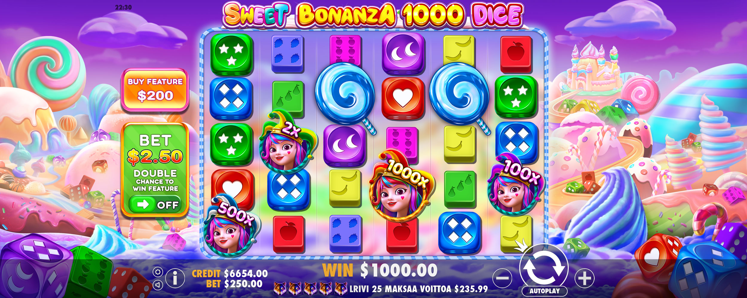 Sweet Bonanza 1000 Dice - Base game