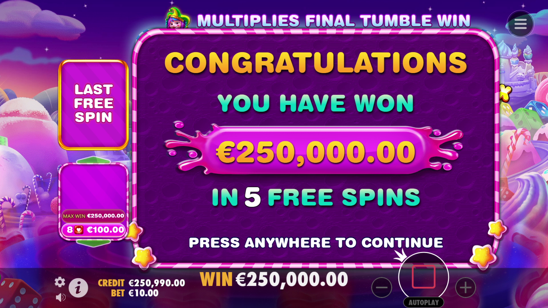 Sweet Bonanza 1000 Dice - Big win 3