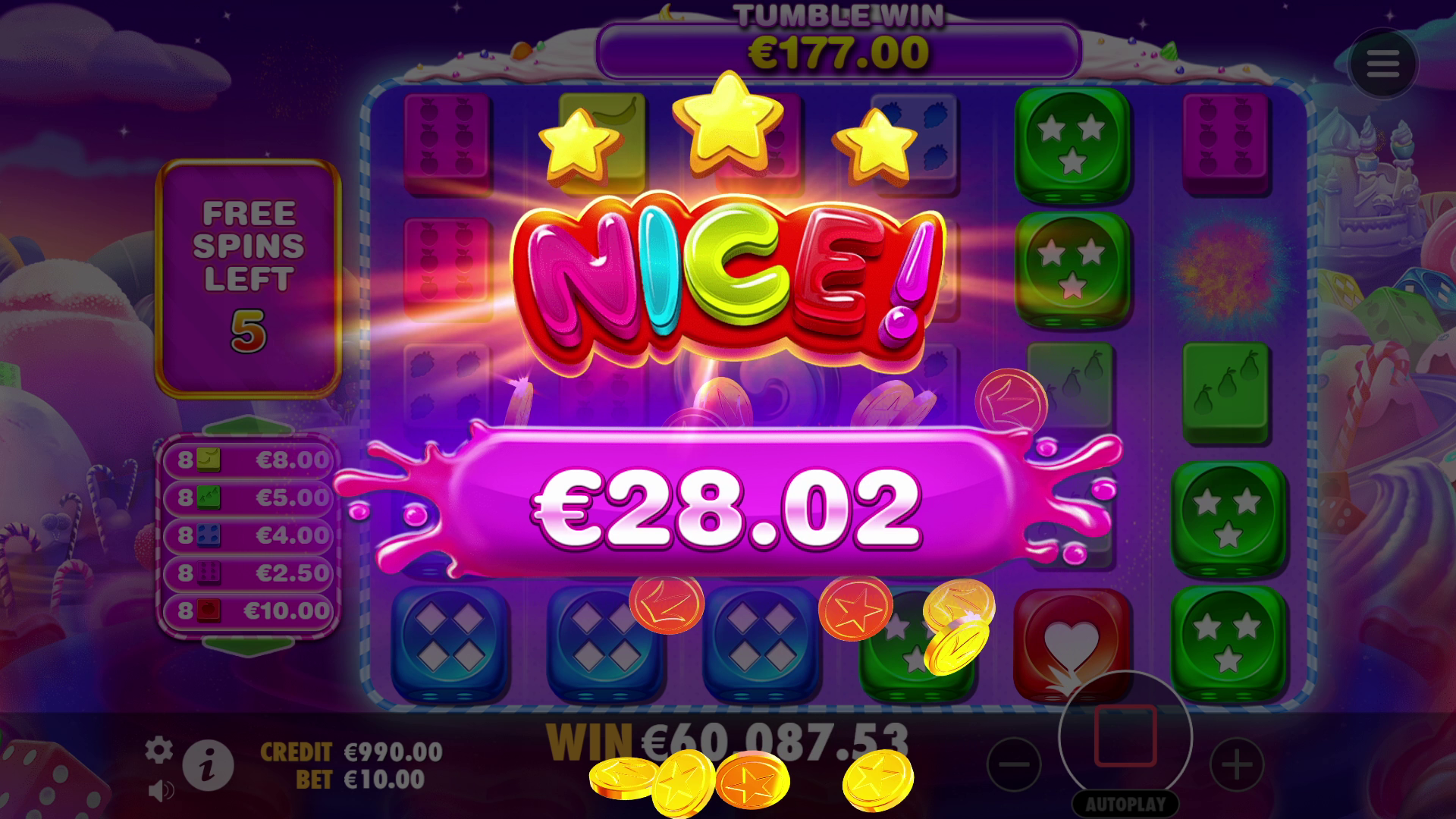 Sweet Bonanza 1000 Dice - Big win 4
