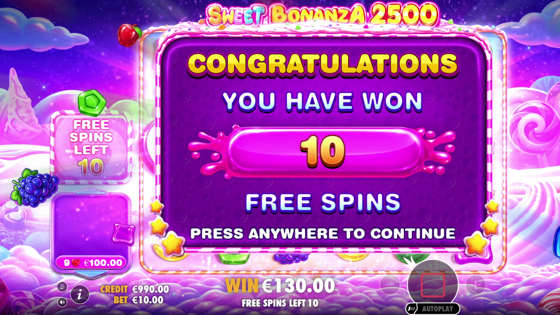 Sweet Bonanza 2500 - Free spins 2