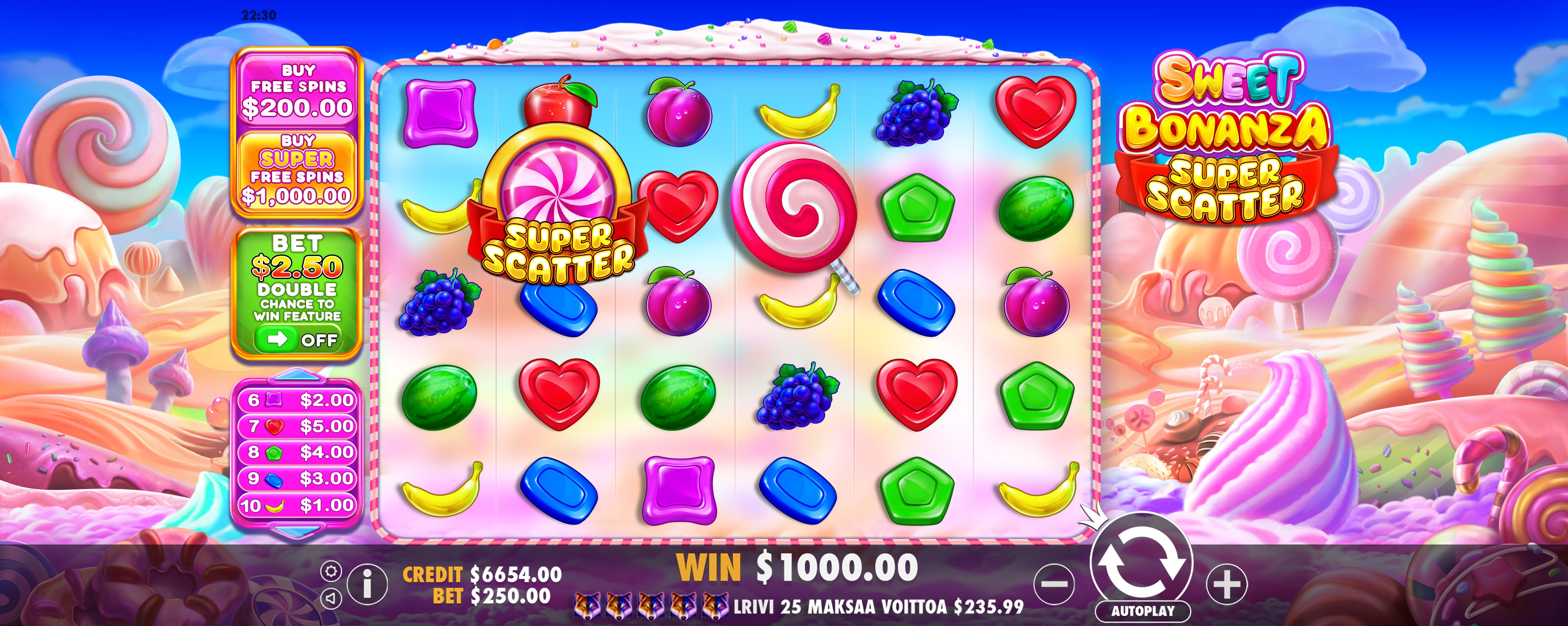 Sweet Bonanza Super Scatter - Base game