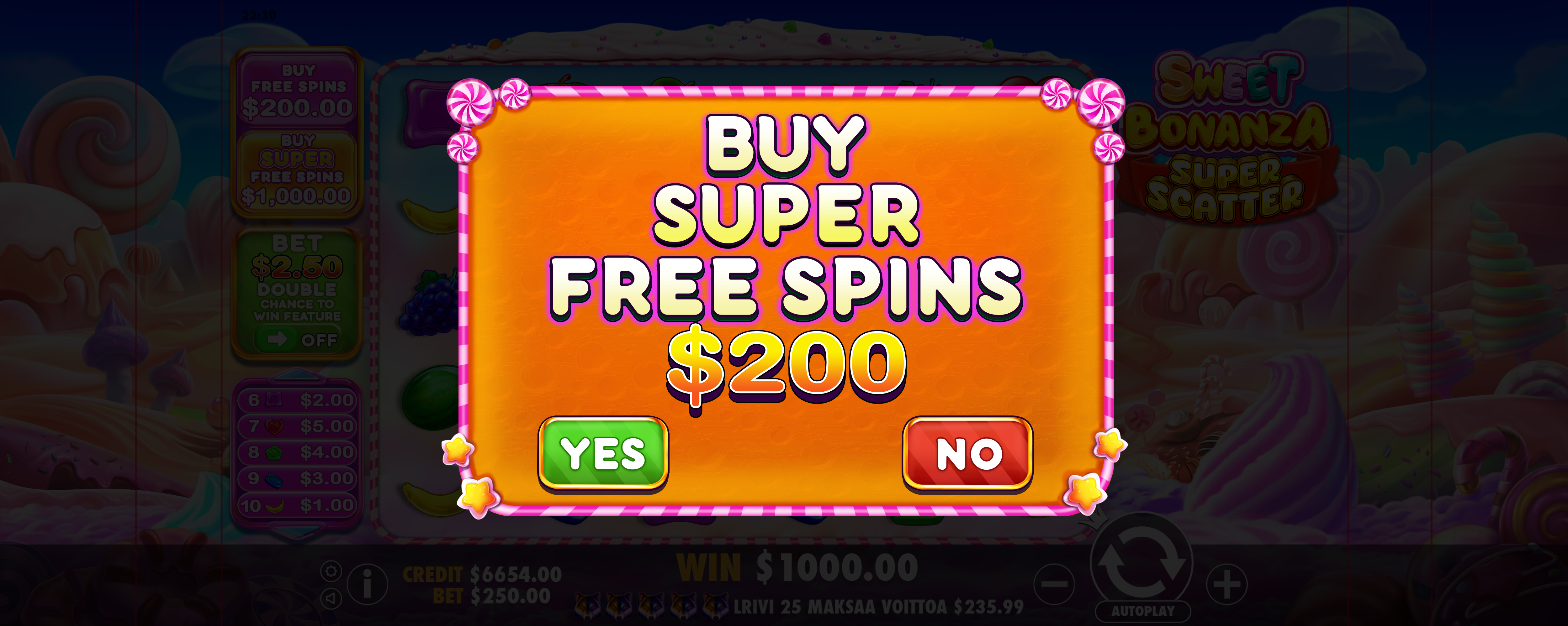 Sweet Bonanza Super Scatter - Buy bonus 2