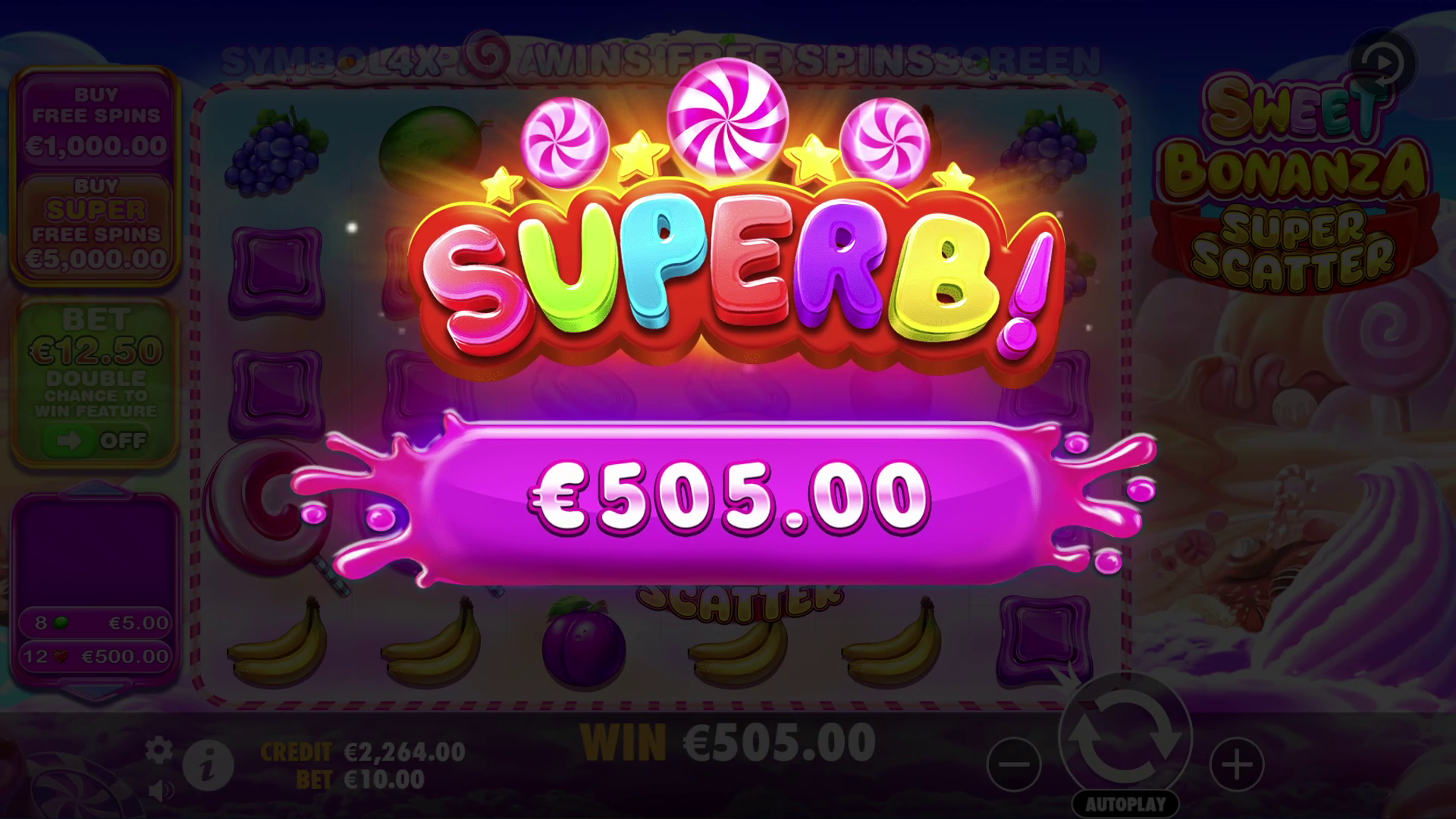 Sweet Bonanza Super Scatter - Big win 10