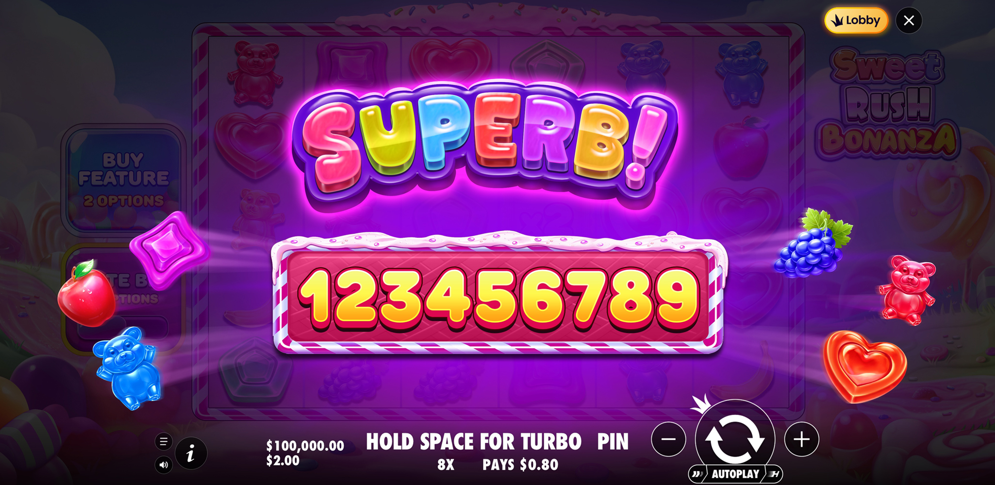 Sweet Rush Bonanza - Big win 15