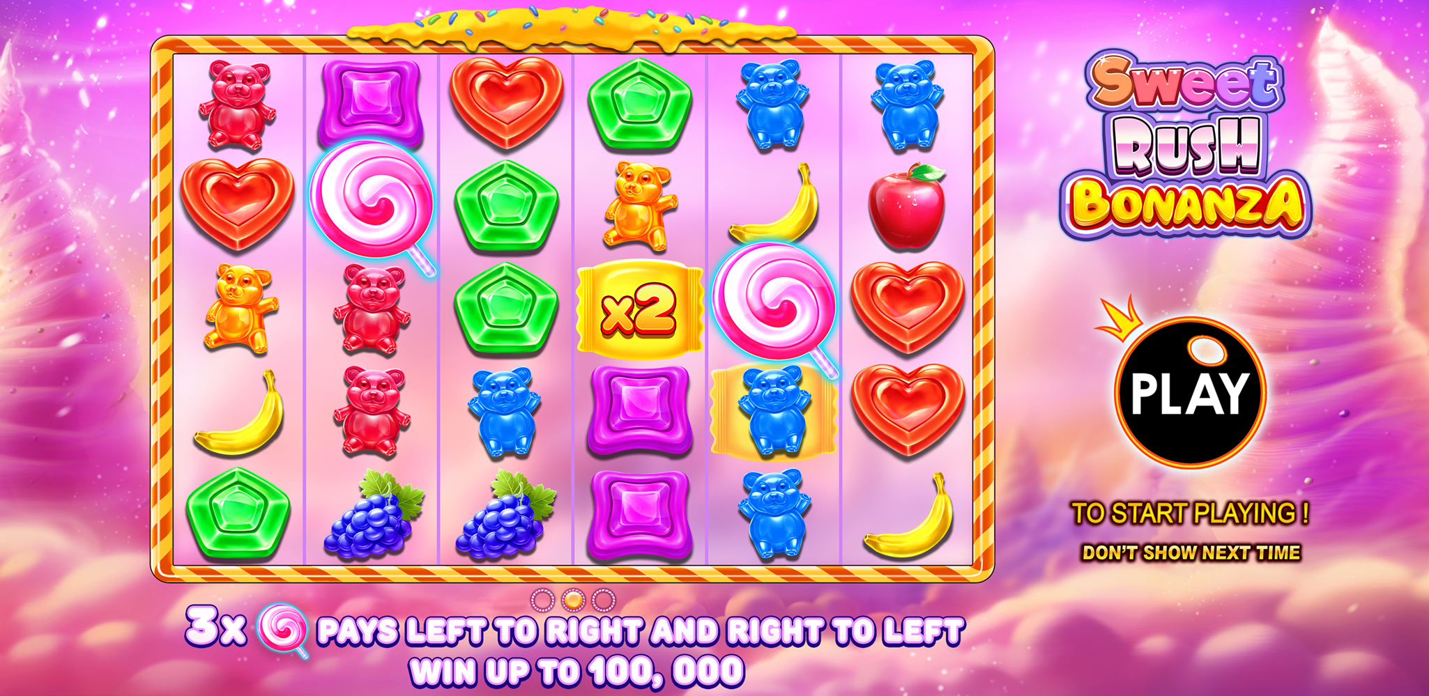 Sweet Rush Bonanza - Start screen 3