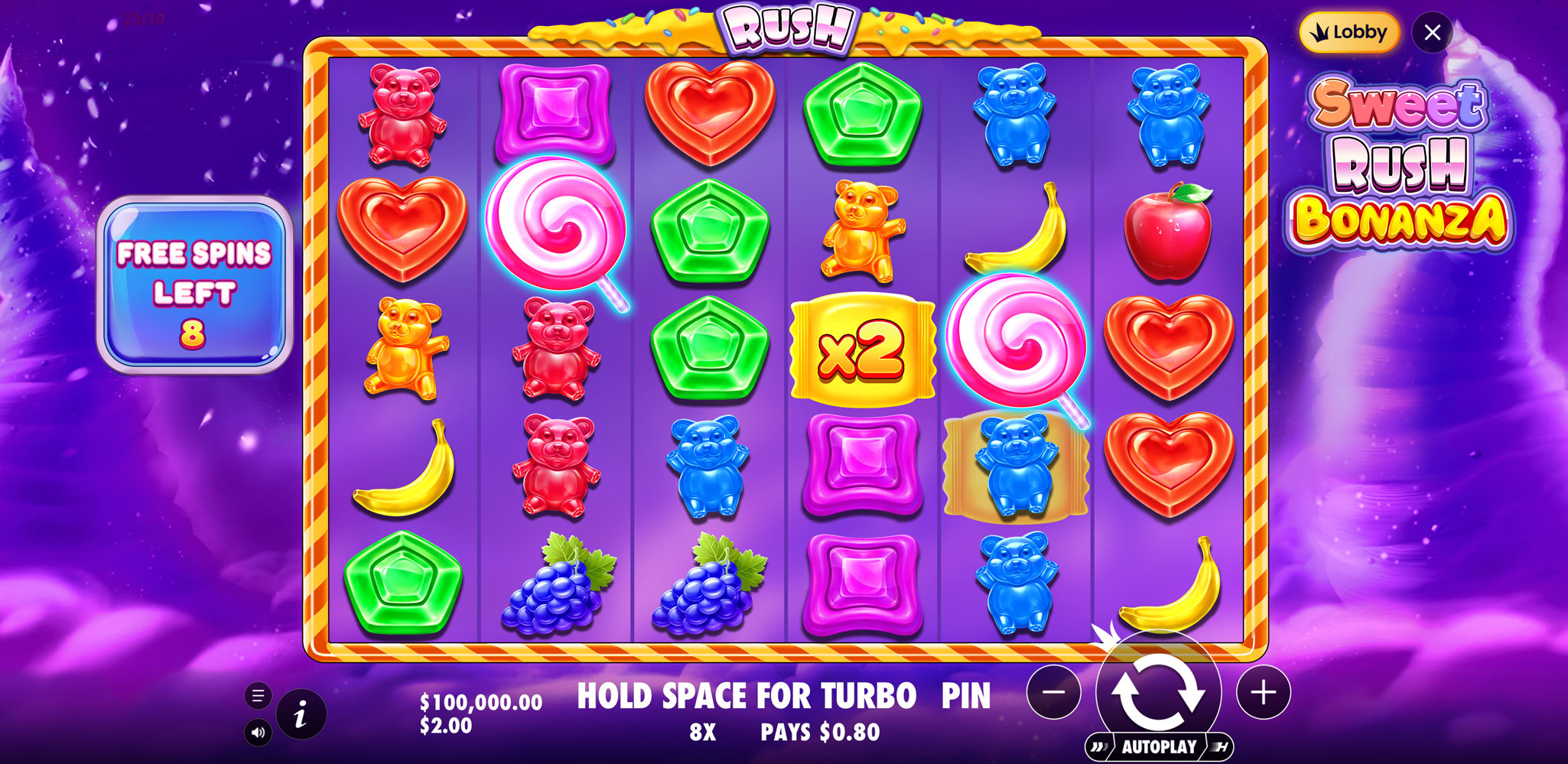 Sweet Rush Bonanza - Free spins 8