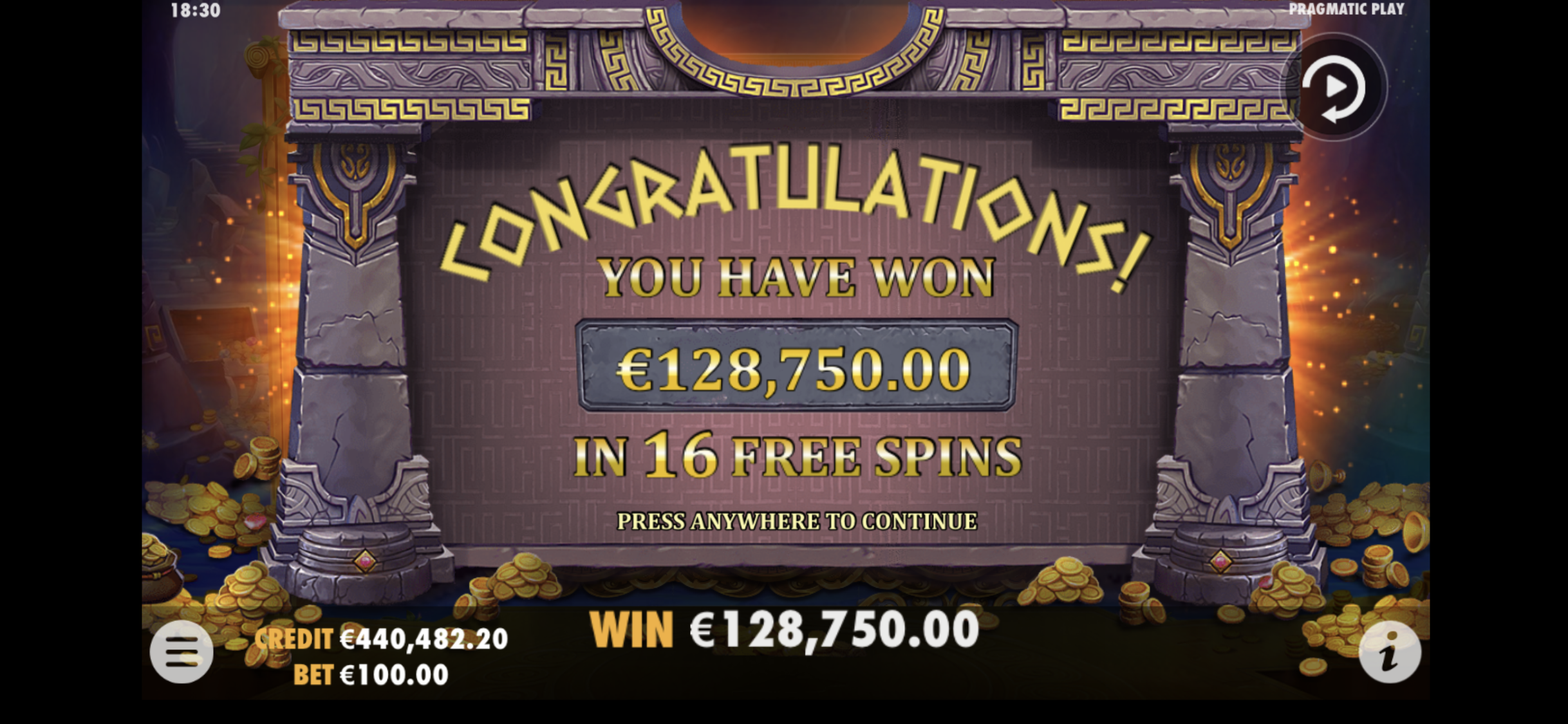 The Hand of Midas - Free spins 1