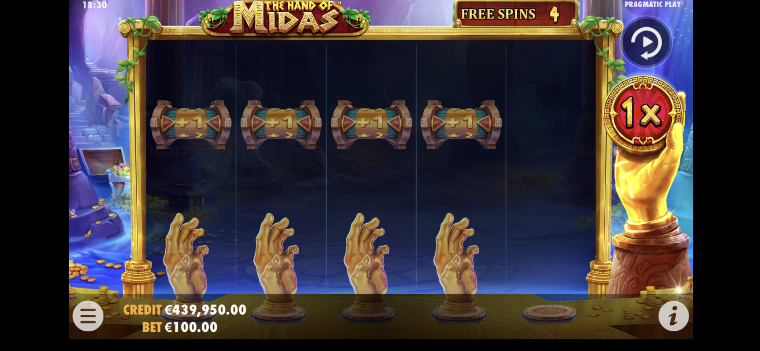 The Hand of Midas - Free spins 5