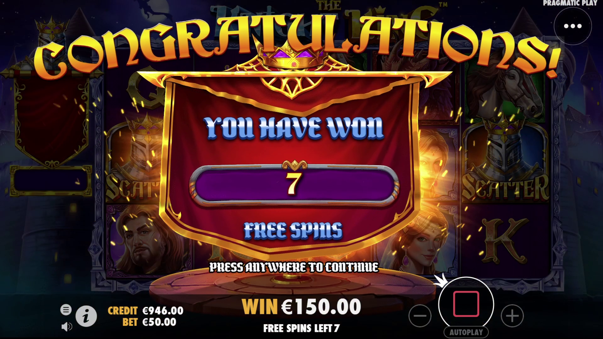 The Knight King - Free spins 6