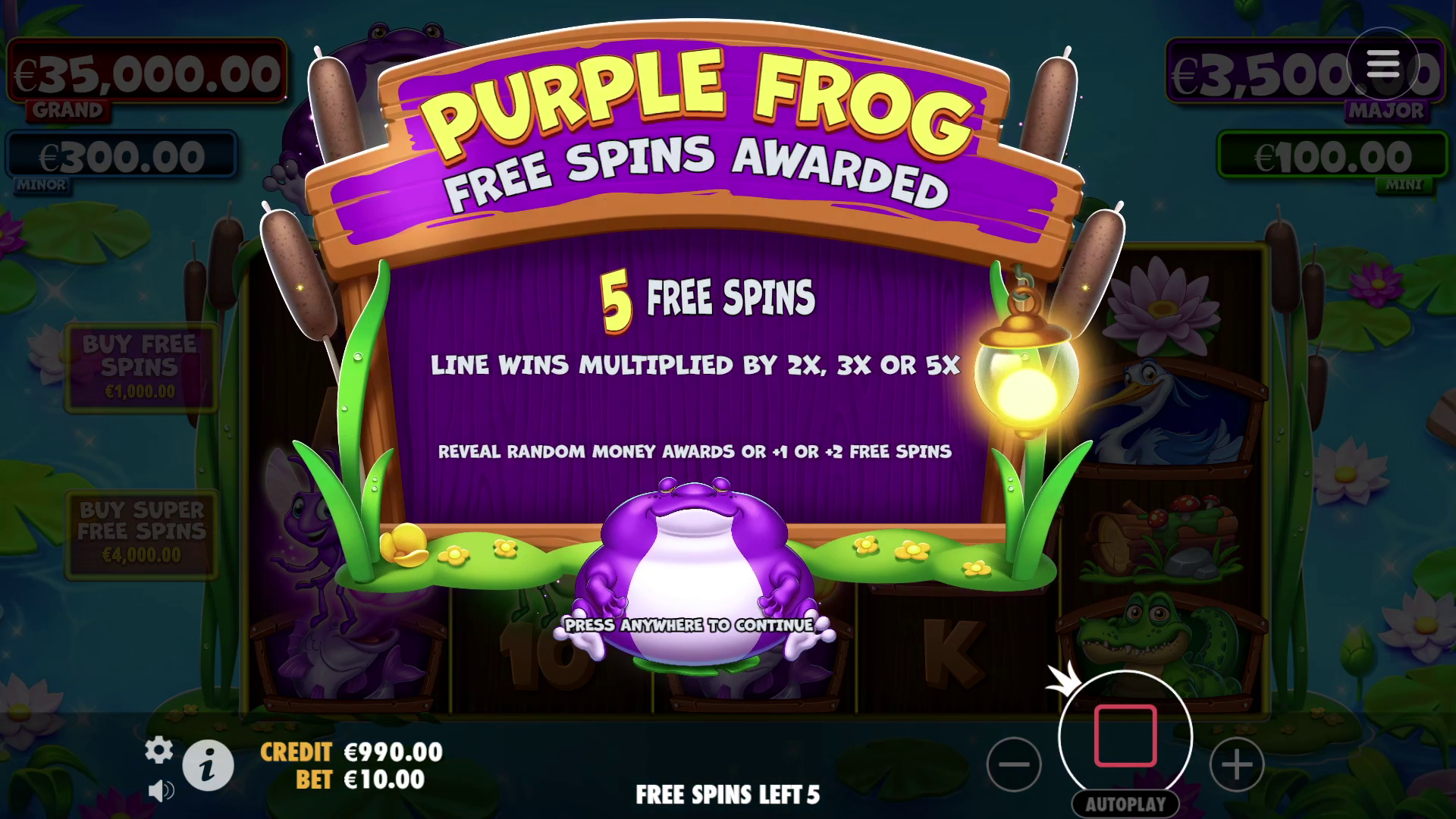 Tiny Toads - Free spins 4
