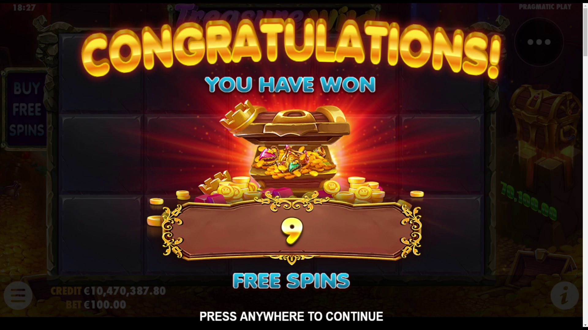 Treasure Wild - Free spins 1