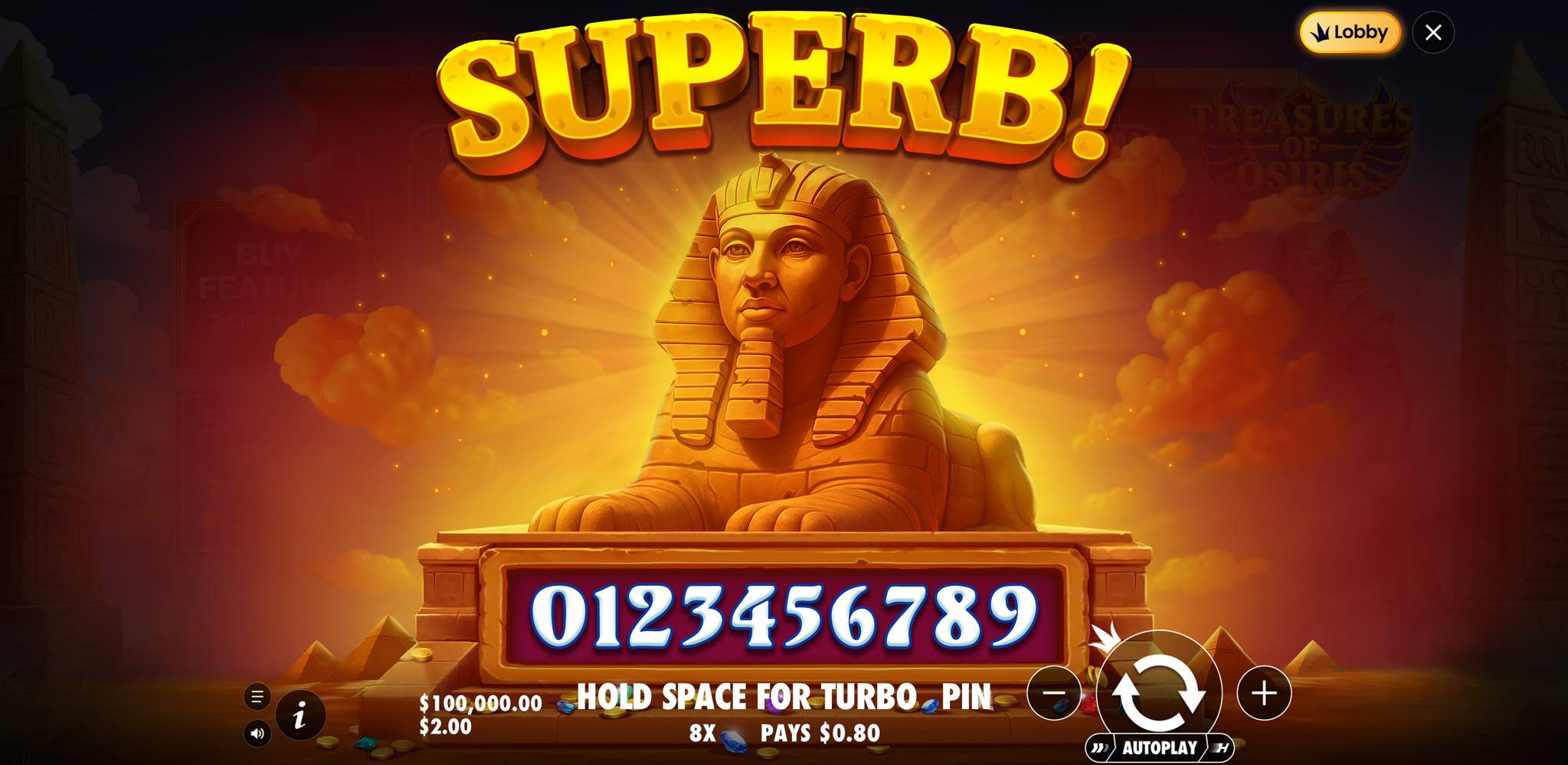 Treasures of Osiris - Big win 15