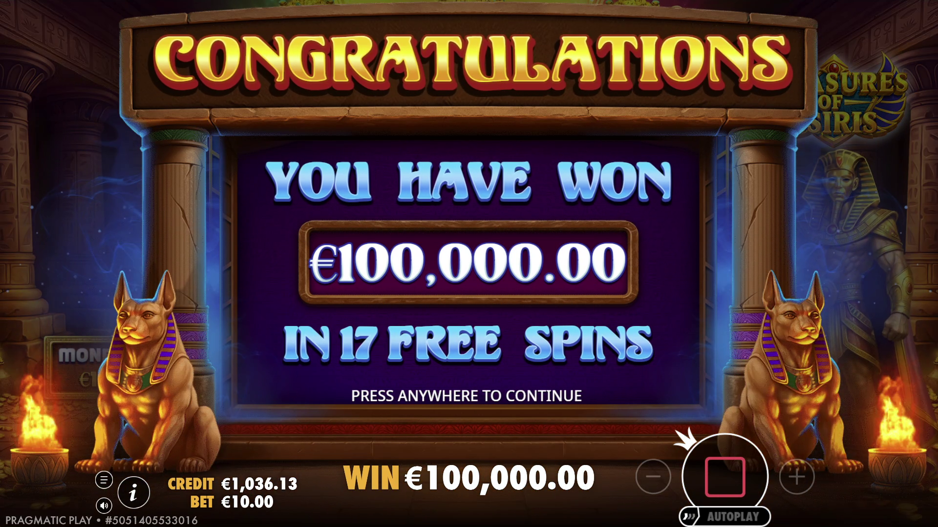 Treasures of Osiris - Free spins 1