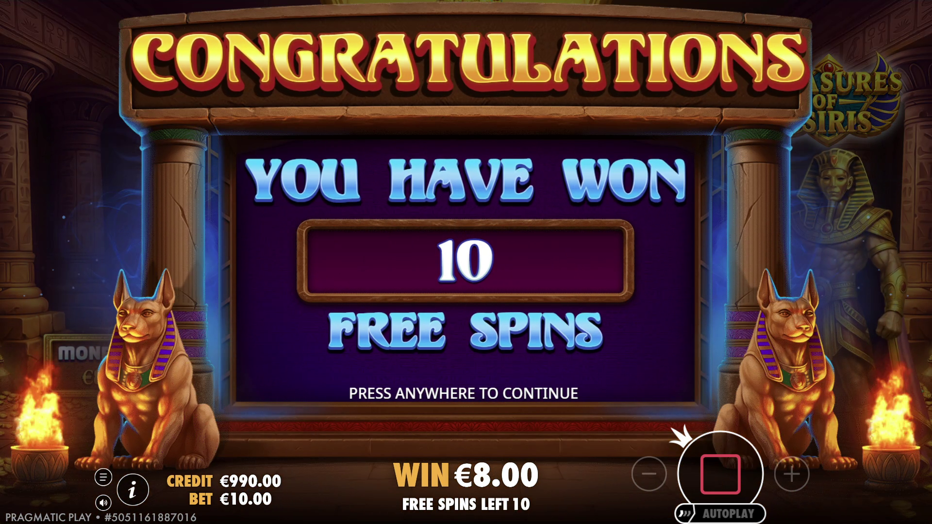 Treasures of Osiris - Free spins 2