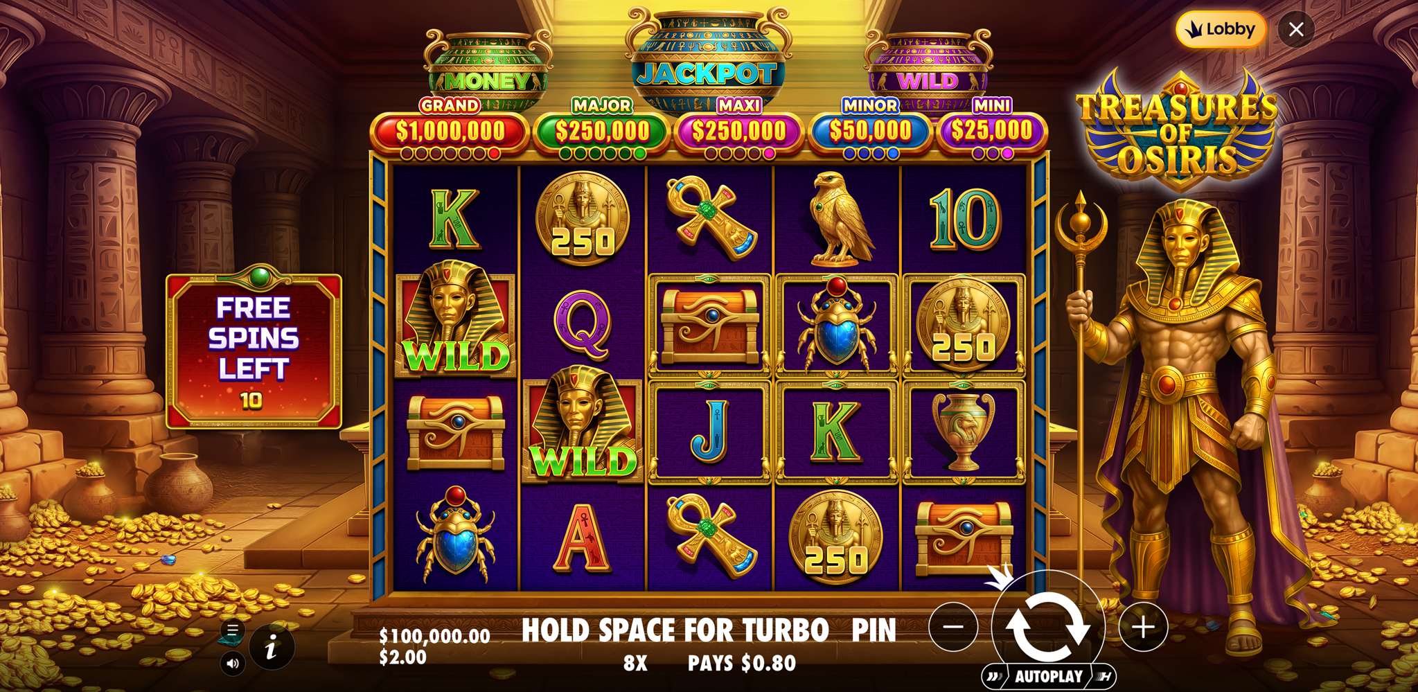 Treasures of Osiris - Free spins 4
