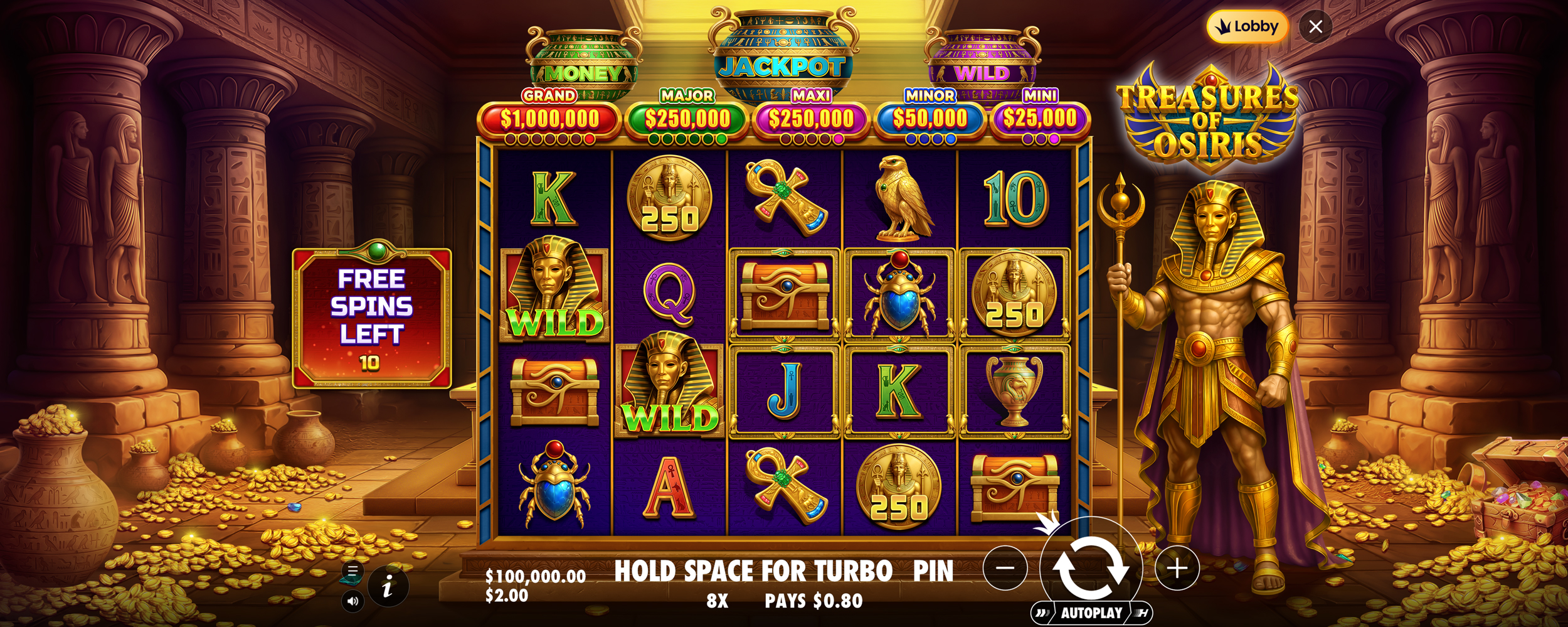 Treasures of Osiris - Free spins 3