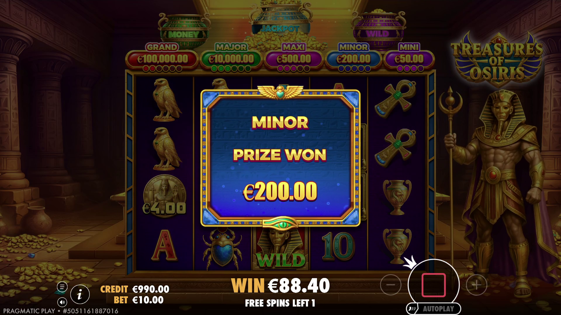 Treasures of Osiris - Big win 22