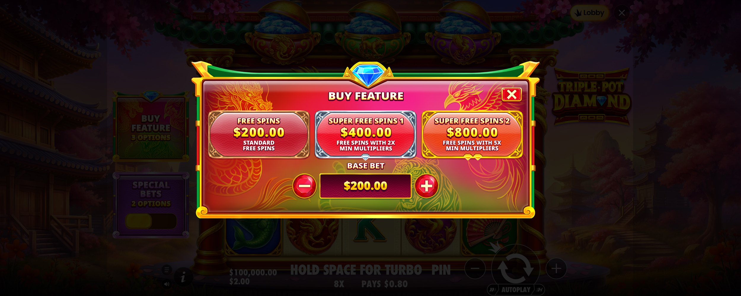 Triple Pot Diamond - Buy bonus 8