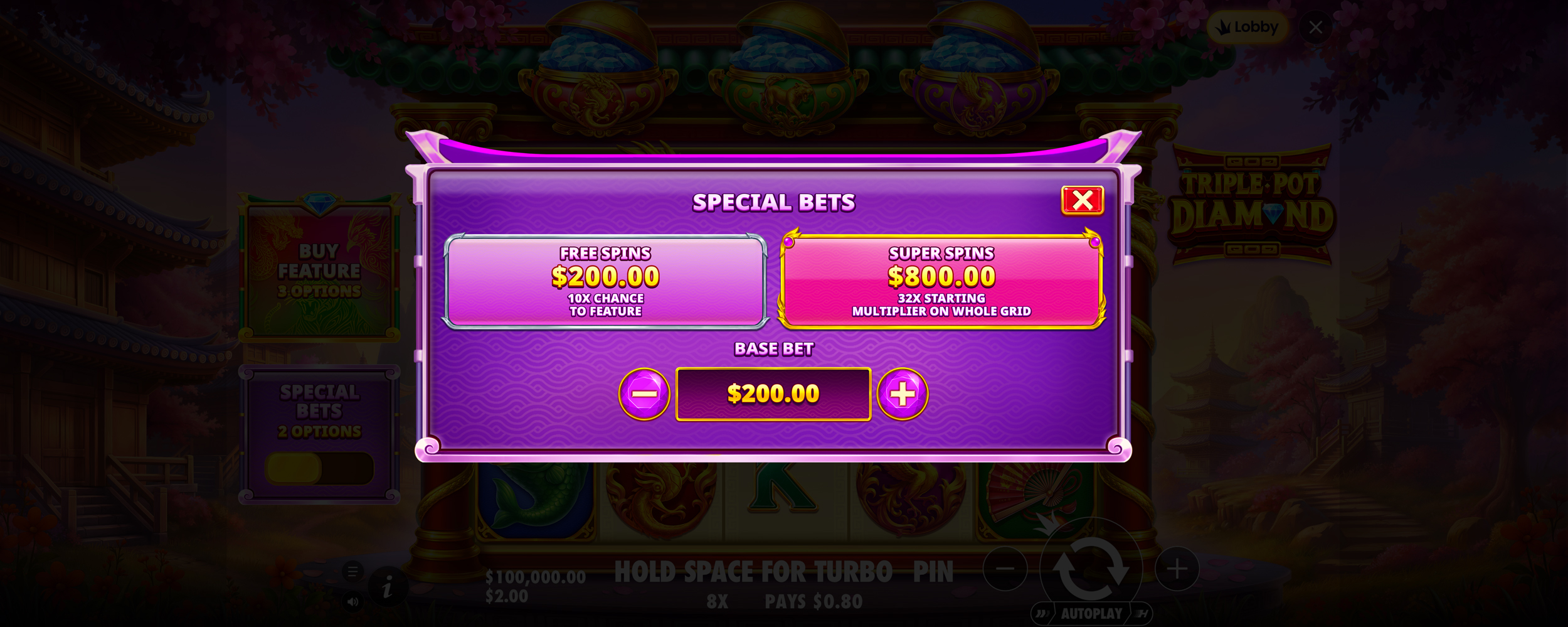 Triple Pot Diamond - Buy bonus 9