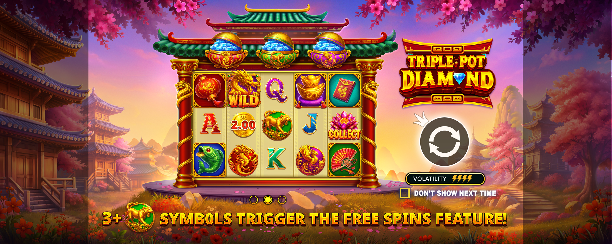 Triple Pot Diamond - Start screen