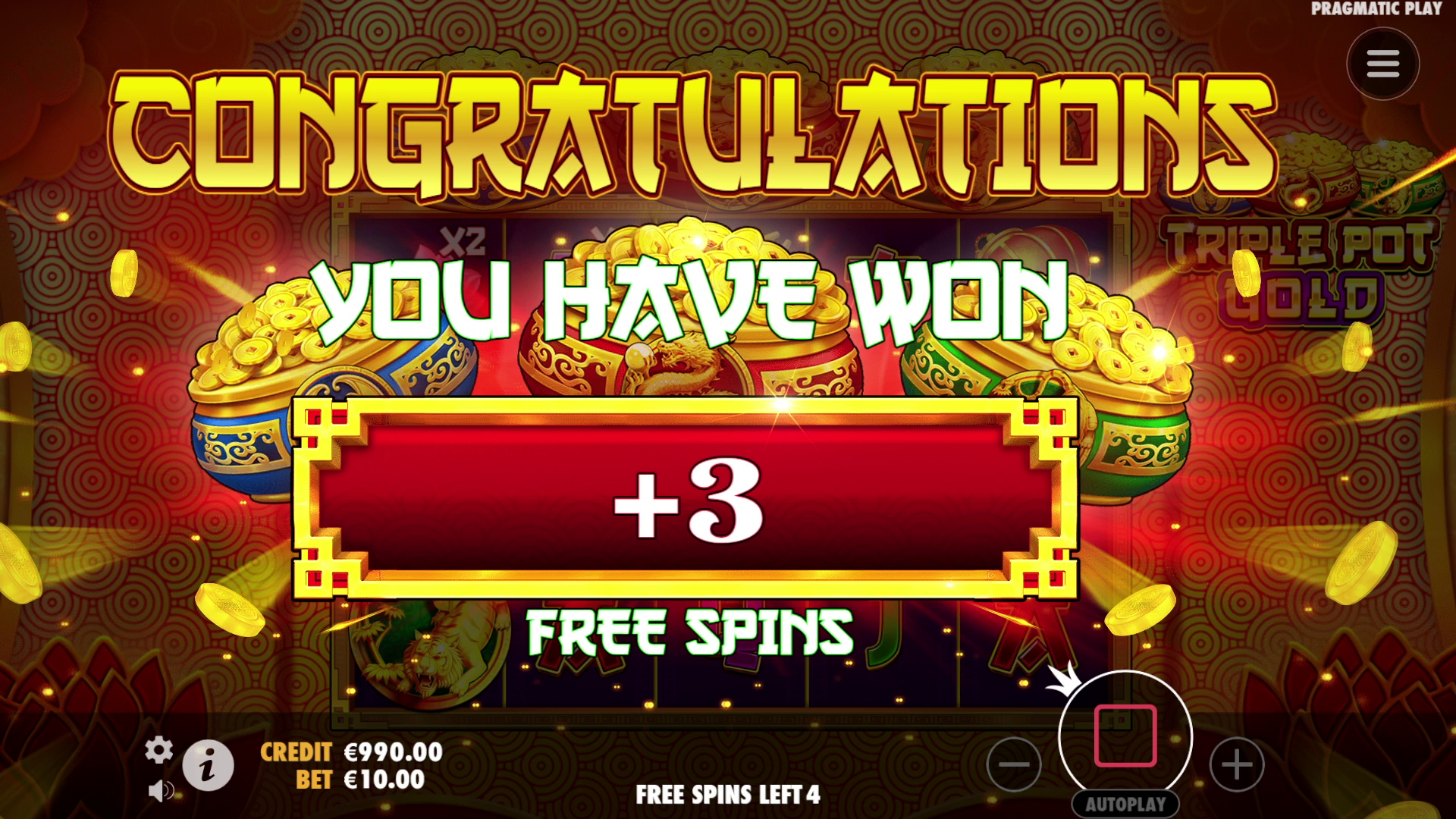 Triple Pot Gold - Free spins 1