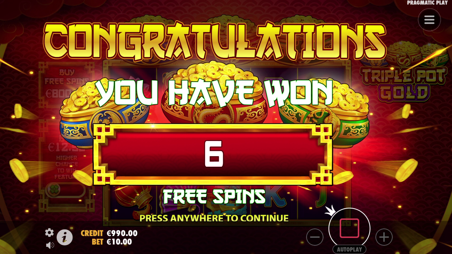 Triple Pot Gold - Free spins 2