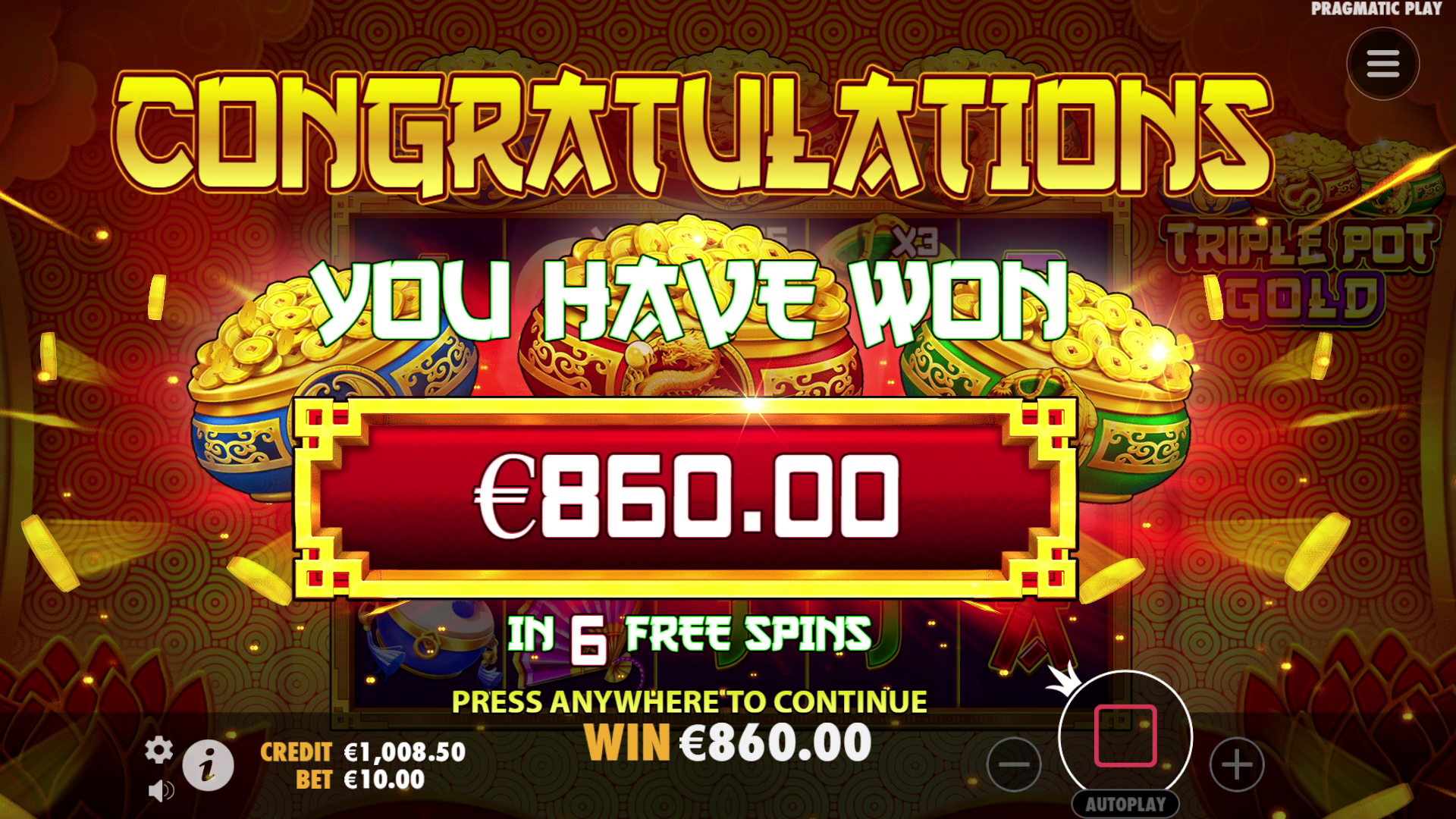 Triple Pot Gold - Free spins 3