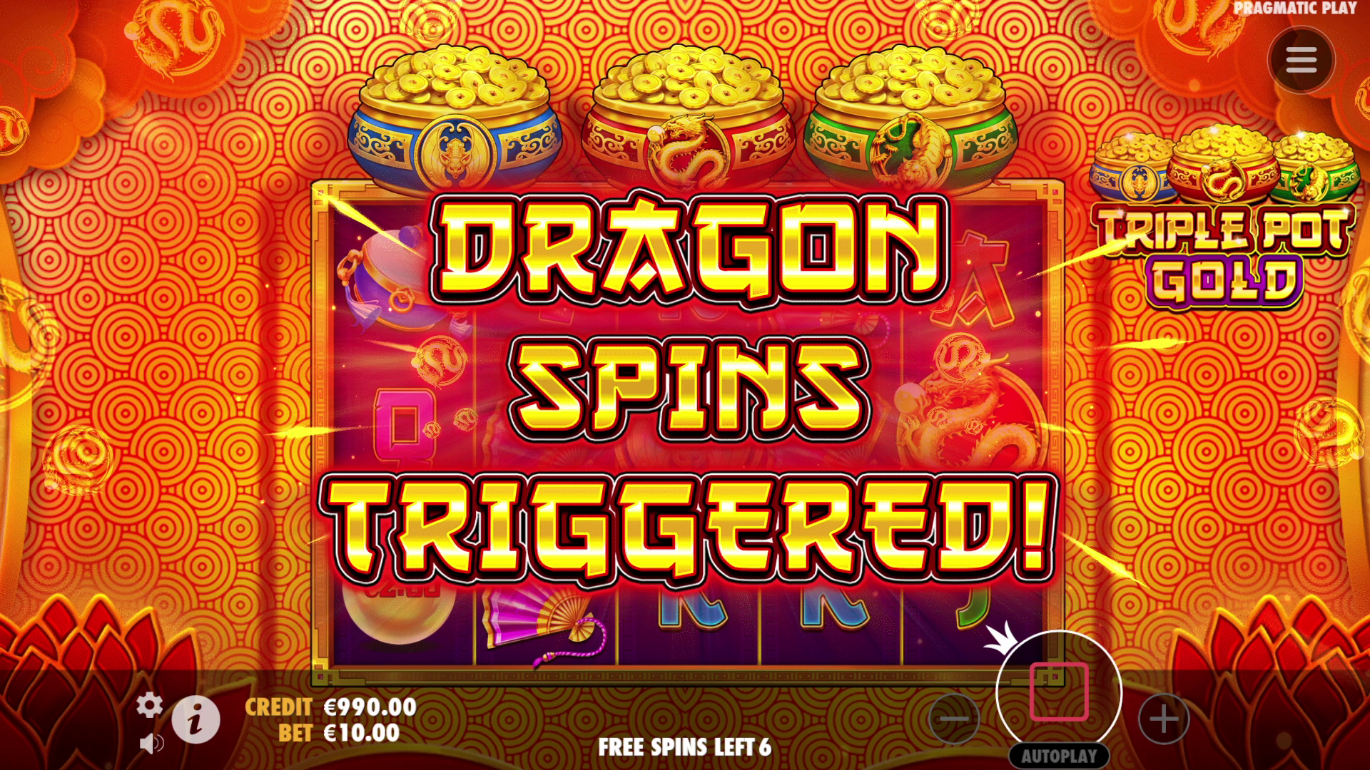 Triple Pot Gold - Free spins 5