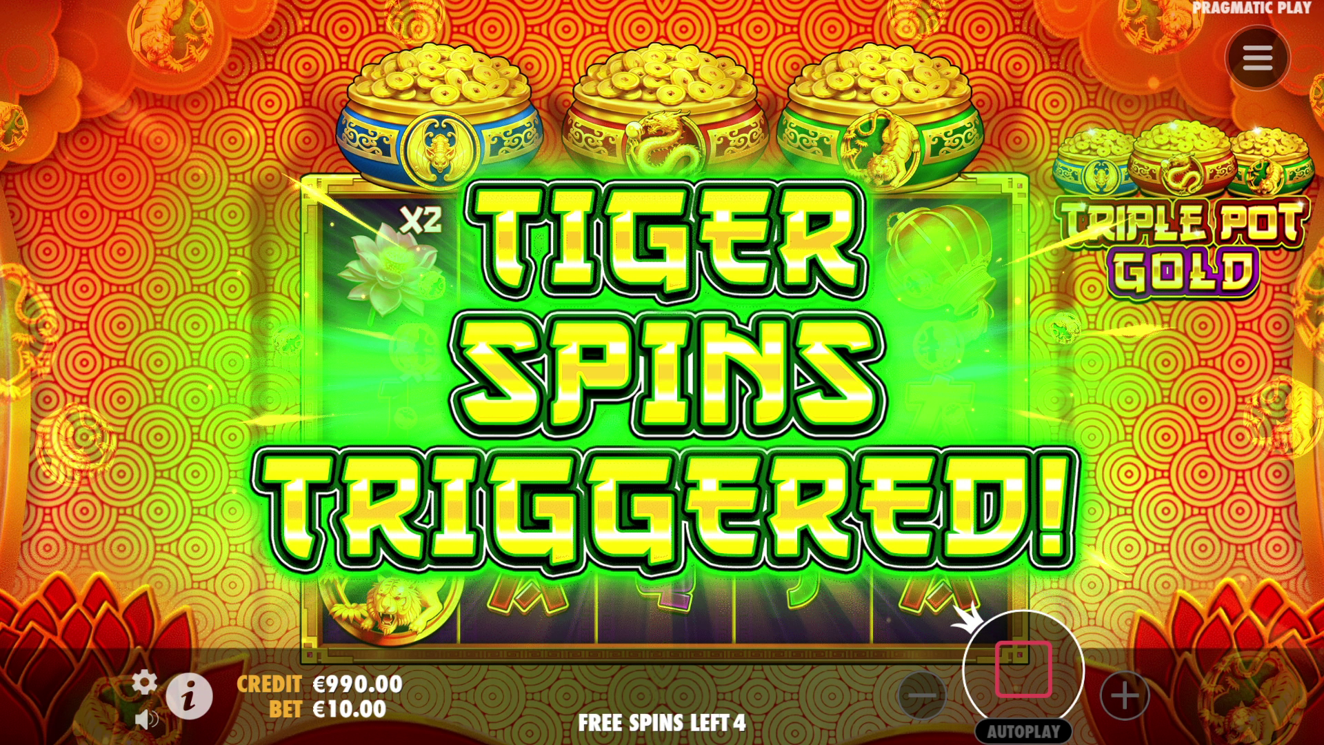Triple Pot Gold - Free spins 6
